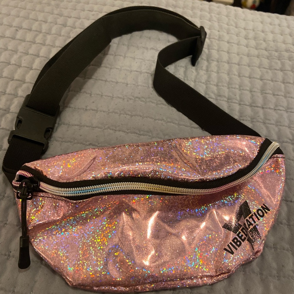 Vibedration Pink Glitter Fanny Pack